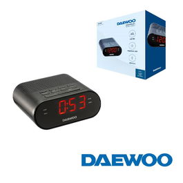 Daewoo Radio Reloj Despertador con Sintonizador AM/FM y Entrada Auxiliar de 3.5mm para Conectar Dispositivos Externos