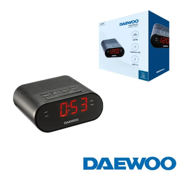Daewoo DW1218 Radio Reloj AM/FM con Salida Jack 3,5 mm Daewoo DW1218 Radio Reloj AM/FM con Salida Jack 3,5 mm