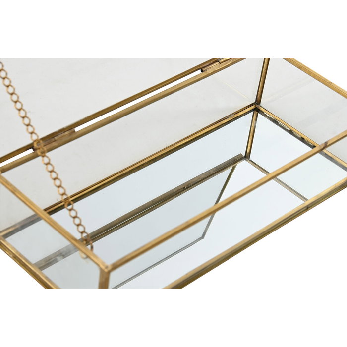 DKD Home Decor Joyero de Cristal y Metal Dorado Golden Glam 23x10x6 cm DKD Home Decor Joyero de Cristal y Metal Dorado Golden Glam 23x10x6 cm