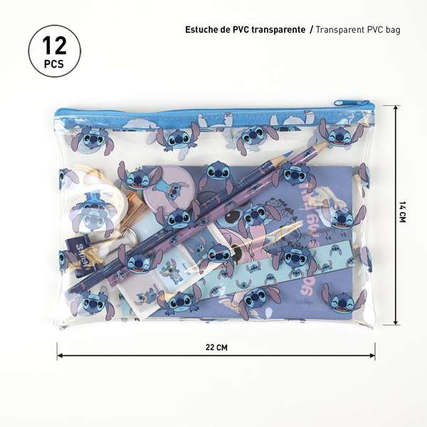 Cerdá Set de Papelería Escolar con el Personaje Stitch para Niños de 3 a 12 Años