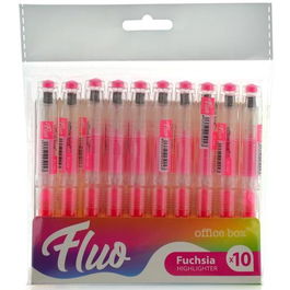 OFFICE BOX Marcador Fluorescente Fluo Recargable Rosa Pack 10 Unidades