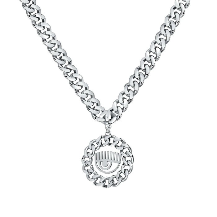 Chiara Ferragni Collar Chain Neck SIV + Eye Logo Charm 70cm Gris Chiara Ferragni Collar Chain Neck SIV + Eye Logo Charm 70cm Gris