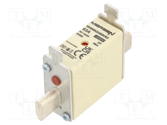 MERSEN Fusible de cartucho NH000 63A 690V AC MERSEN Fusible de cartucho NH000 63A 690V AC