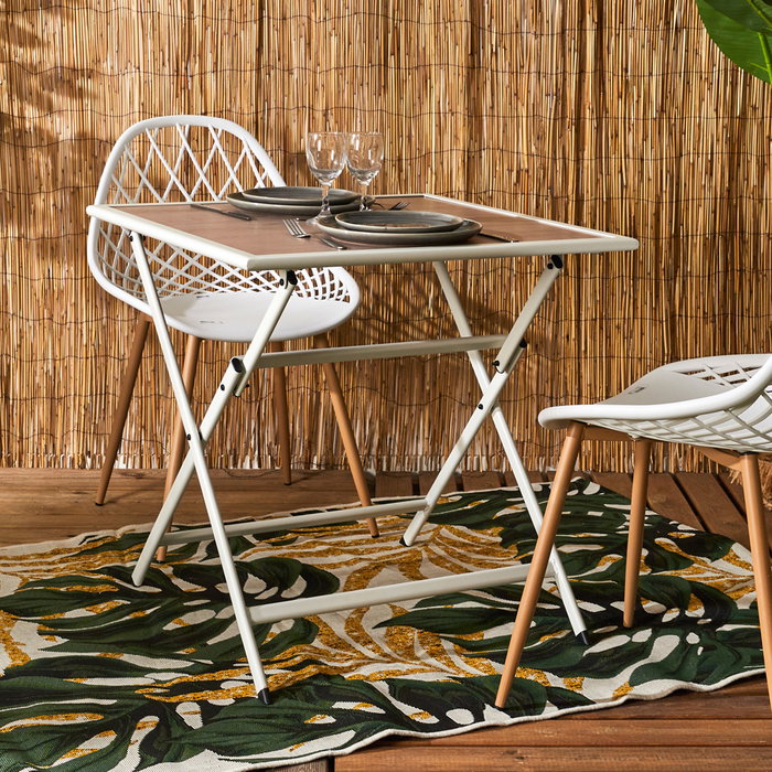 Home Deco Factory Mesa Bcn Blanca 70x70 Metal Vidrio Templado Home Deco Factory Mesa Bcn Blanca 70x70 Metal Vidrio Templado