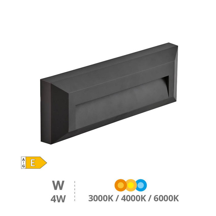 GSC Evolution Aplique de pared LED Serie Kuito 4W Gris antracita GSC Evolution Aplique de pared LED Serie Kuito 4W Gris antracita