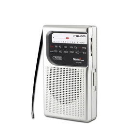 SAMI Radio 2 Bandas Mediana Vertical con Auriculares, Color Plata