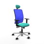 PIQUERAS Y CRESPO Silla de oficina Motilla con Mecanismo Sincro, Azul y Turquesa
