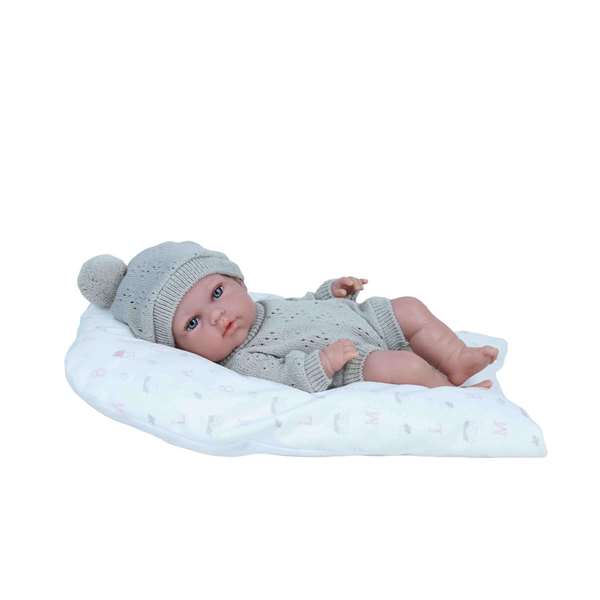 Arias Muñeca Elegance Natal 30 cm Beige con Cojín, Cuerpo de Vinilo, Niño, Producto en Español