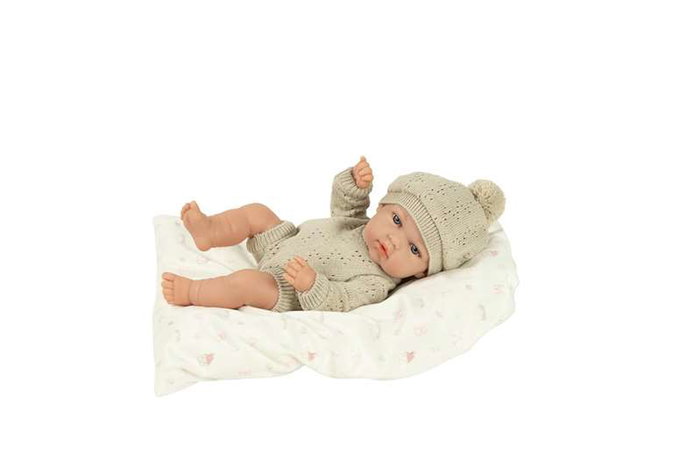 Arias Muñeca Elegance Natal 30 cm Beige con Cojín, Cuerpo de Vinilo, Niño, Producto en Español