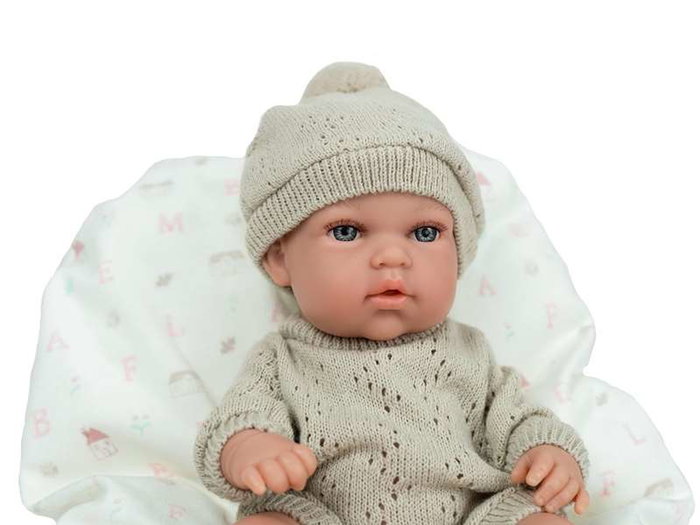 Arias Muñeca Elegance Natal 30 cm Beige con Cojín, Cuerpo de Vinilo, Niño, Producto en Español