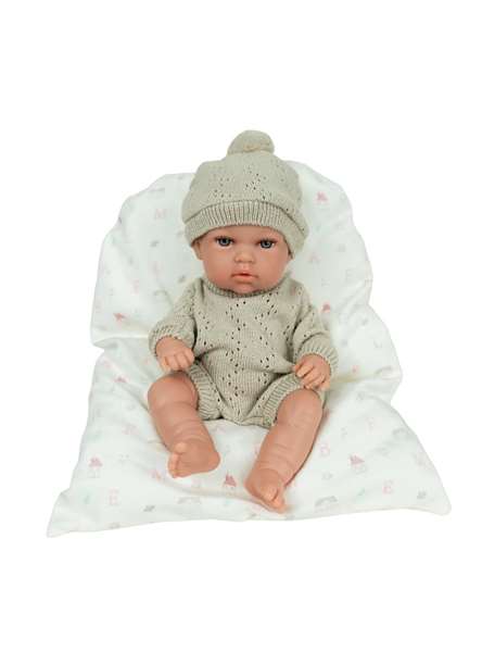 Arias Muñeca Elegance Natal 30 cm Beige con Cojín, Cuerpo de Vinilo, Niño, Producto en Español