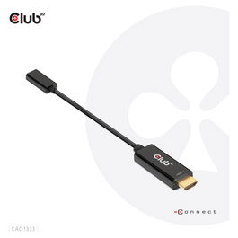 Club3D Adaptador HDMI 2.0 a USB-C CAC-1333, Resolución 4K a 60Hz, Activo, Negro