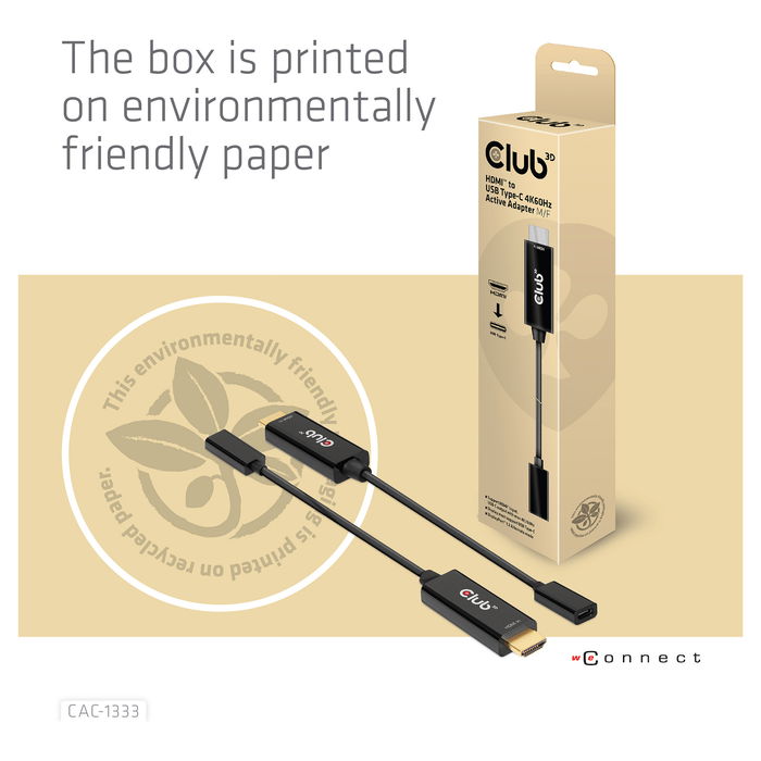 Club 3D Adaptador HDMI 2.0 a USB-C Activo 4K 60Hz (St/Bu)