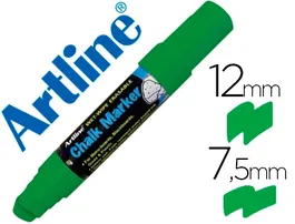 Artline EPW-12 Rotulador Pizarra Verde Negra 12 mm Trazo Rectangular para Cristal y Plástico Uso Exterior Interior Borrable Húmedo