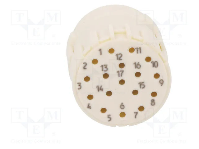 HARTING Conector M23 hembra con 17 pines y plantilla de contacto