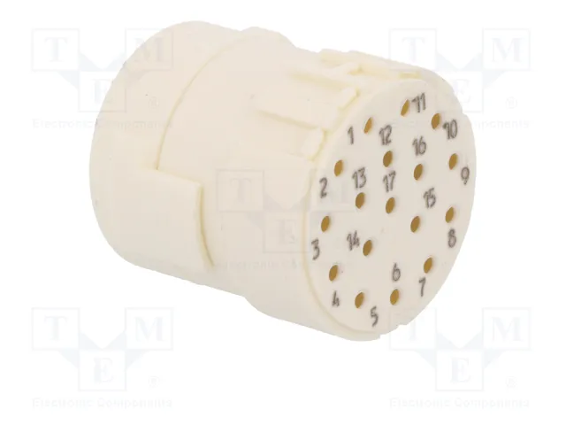 HARTING Conector M23 hembra con 17 pines y plantilla de contacto