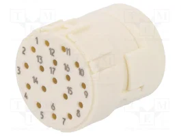 HARTING Conector M23 hembra con 17 pines y plantilla de contacto