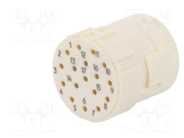 HARTING Conector M23 hembra con 17 pines y plantilla de contacto