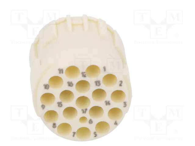HARTING Conector M23 hembra con 17 pines y plantilla de contacto