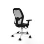 PIQUERAS Y CRESPO Silla de oficina Jorquera con mecanismo Sincro/Traslack, Similpiel Negro y Malla Blanca