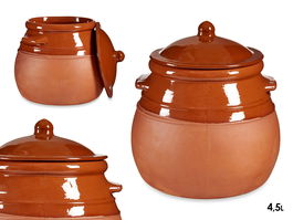 La Dehesa Puchero 4,5 L Barro Refractario Color Miel 25 x 26 x 25 cm (Set de 2)