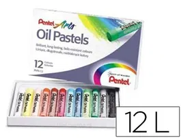 Pentel Lápices Oil Pastel Caja de 12 Colores Surtidos