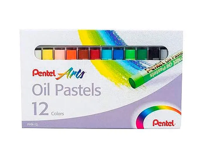 Pentel Lápices Oil Pastel Caja de 12 Colores Surtidos