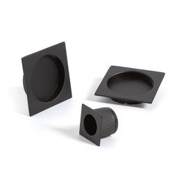 Duver Kit Tiradores Cuadradas Pta. Corred. Negro Madera Negro Mate