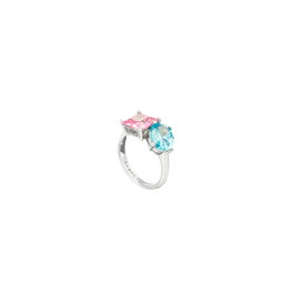 Chiara Ferragni Princess Rainbow Ring Blue/Pink CZ S10