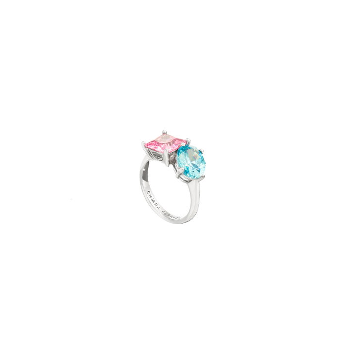 Chiara Ferragni Princess Rainbow Ring Blue/Pink CZ S10 Chiara Ferragni Princess Rainbow Ring Blue/Pink CZ S10
