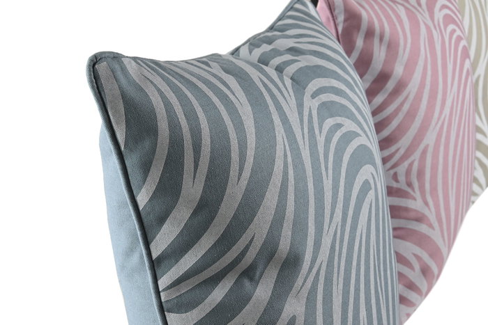 DKD Home Decor Set de 3 Cojines de Poliéster y Lino Tropical 45x45x15 cm
