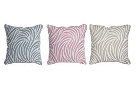 DKD Home Decor Set de 3 Cojines de Poliéster y Lino Tropical 45x45x15 cm