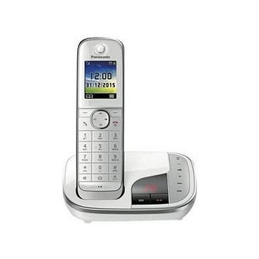 Panasonic KX-TGJ320GW Teléfono DECT Inalámbrico con Contestador y SMS, Blanco, Botones Grandes Retroiluminados, Función Babyphone, 250 Contactos Panasonic KX-TGJ320GW Teléfono DECT Inalámbrico con Contestador y SMS, Blanco, Botones Grandes Retroiluminados, Función Babyphone, 250 Contactos