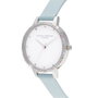 Olivia Burton Reloj OB16RB19 con correa azul y caja plateada