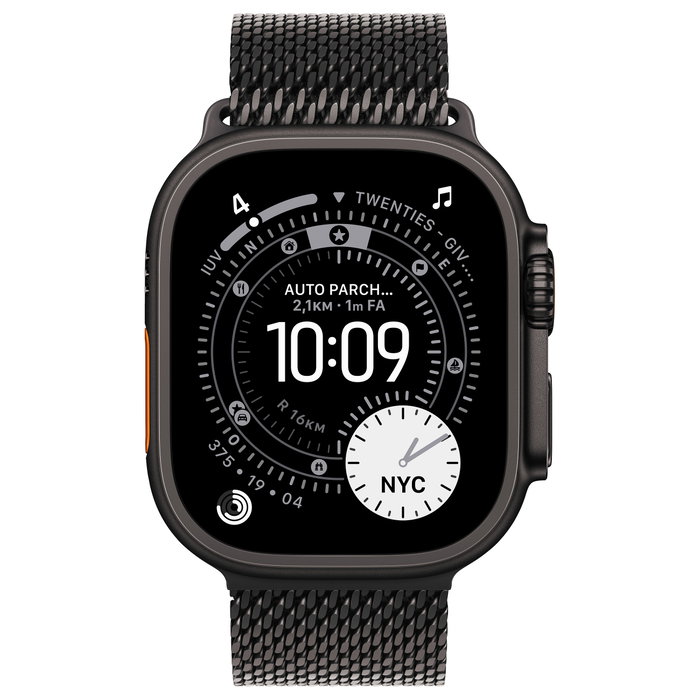 Apple Titan Milanaise Armband, Negro, 49mm, M Apple Titan Milanaise Armband, Negro, 49mm, M
