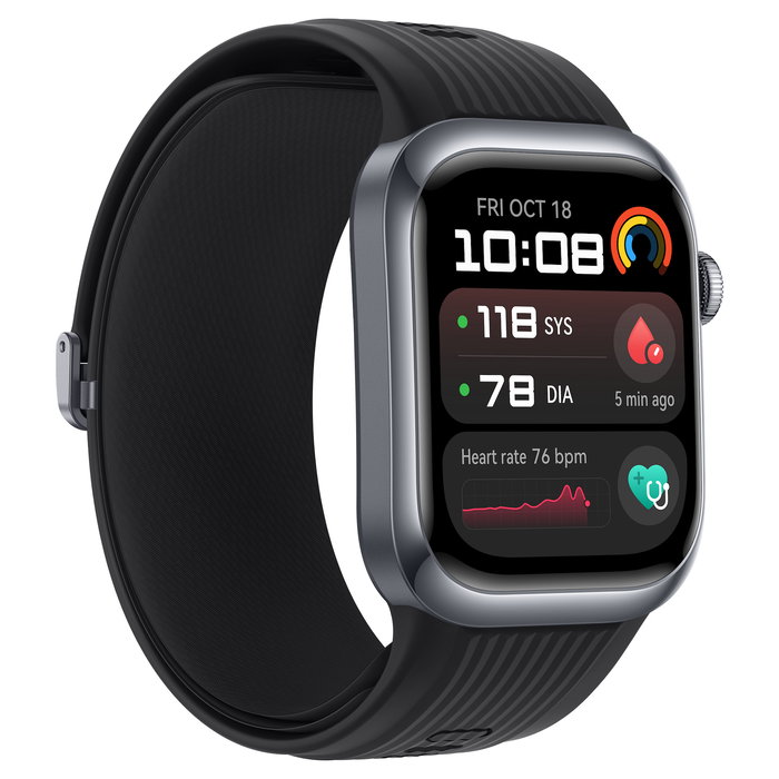 Huawei Watch D2 (Luca-B19) Reloj Inteligente Rectangular AMOLED 1.82" 38 mm con NFC, Bluetooth 5.2, Carga Inalámbrica, IP68, Correa Fluoroelastómero Negro