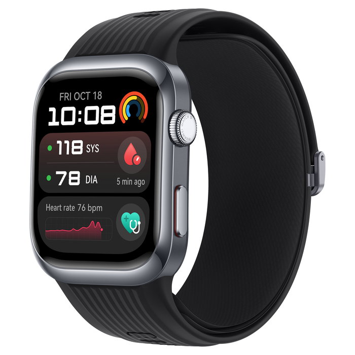 Huawei Watch D2 (Luca-B19) Reloj Inteligente Rectangular AMOLED 1.82" 38 mm con NFC, Bluetooth 5.2, Carga Inalámbrica, IP68, Correa Fluoroelastómero Negro