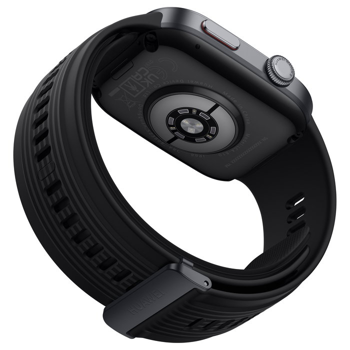 Huawei Watch D2 (Luca-B19) Reloj Inteligente Rectangular AMOLED 1.82" 38 mm con NFC, Bluetooth 5.2, Carga Inalámbrica, IP68, Correa Fluoroelastómero Negro