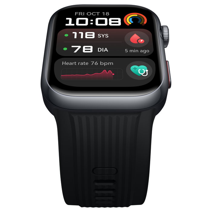 Huawei Watch D2 (Luca-B19) Reloj Inteligente Rectangular AMOLED 1.82" 38 mm con NFC, Bluetooth 5.2, Carga Inalámbrica, IP68, Correa Fluoroelastómero Negro