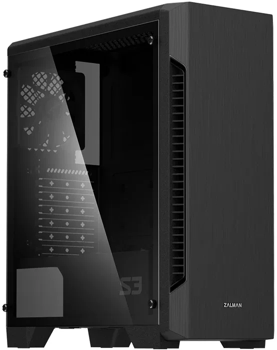 Zalman S3 Caja PC ATX Mid Tower Negro, sin fuente, USB 3.0 y 2.0, Ventana Lateral, 3 Ventiladores