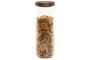 DKD Home Decor Bote de Cristal y Acacia 1,25L Transparente