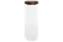 DKD Home Decor Bote de Cristal y Acacia 1,25L Transparente