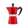 Bialetti Moka Express Cafetera Italiana 3 Tazas Color Roja de Aluminio Pulido