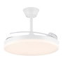 Cristalrecord Milky M Eco - Ventilador de Techo con Luz LED 45W 4400lm, 3 Aspas Retráctiles, 6 Velocidades, Motor DC, Mando a Distancia, Color Blanco, Ø106 cm