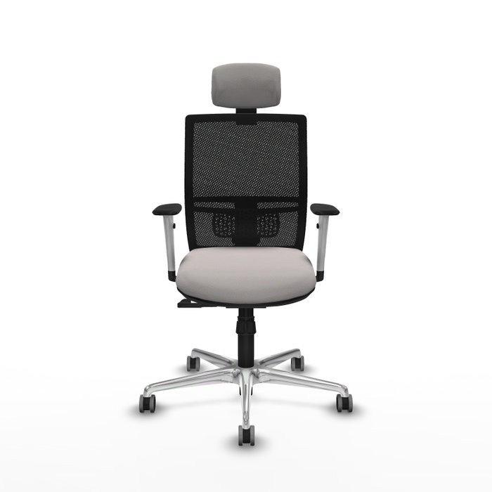 PIQUERAS Y CRESPO Silla de oficina Yunquera con mecanismo Sincro, Blanco y Negro