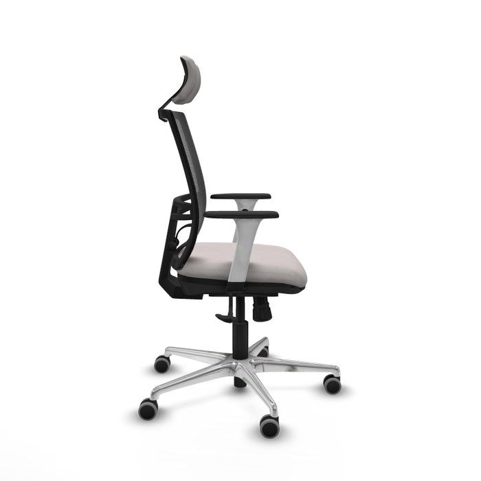 PIQUERAS Y CRESPO Silla de oficina Yunquera con mecanismo Sincro, Blanco y Negro