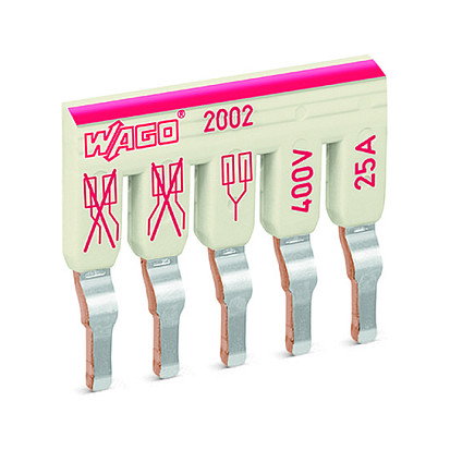 WAGO 2002-475 Peine de puentes 5 vías gris y rosa WAGO 2002-475 Peine de puentes 5 vías gris y rosa