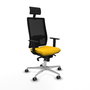 PIQUERAS Y CRESPO Silla de oficina Horna con mecanismo Sincro, Amarillo y Negro