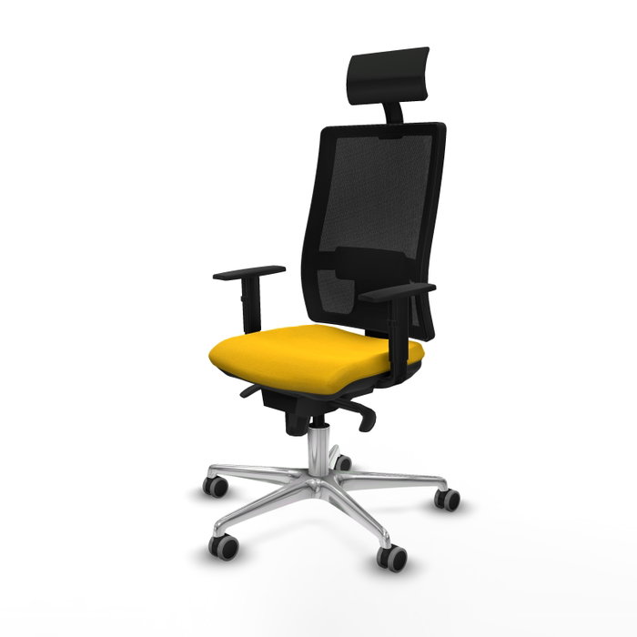 PIQUERAS Y CRESPO Silla de oficina Horna con mecanismo Sincro, Amarillo y Negro