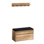 Hanah Home Soporte de Pasillo Roble y Negro con Perchero Organizador 80x42x35 cm